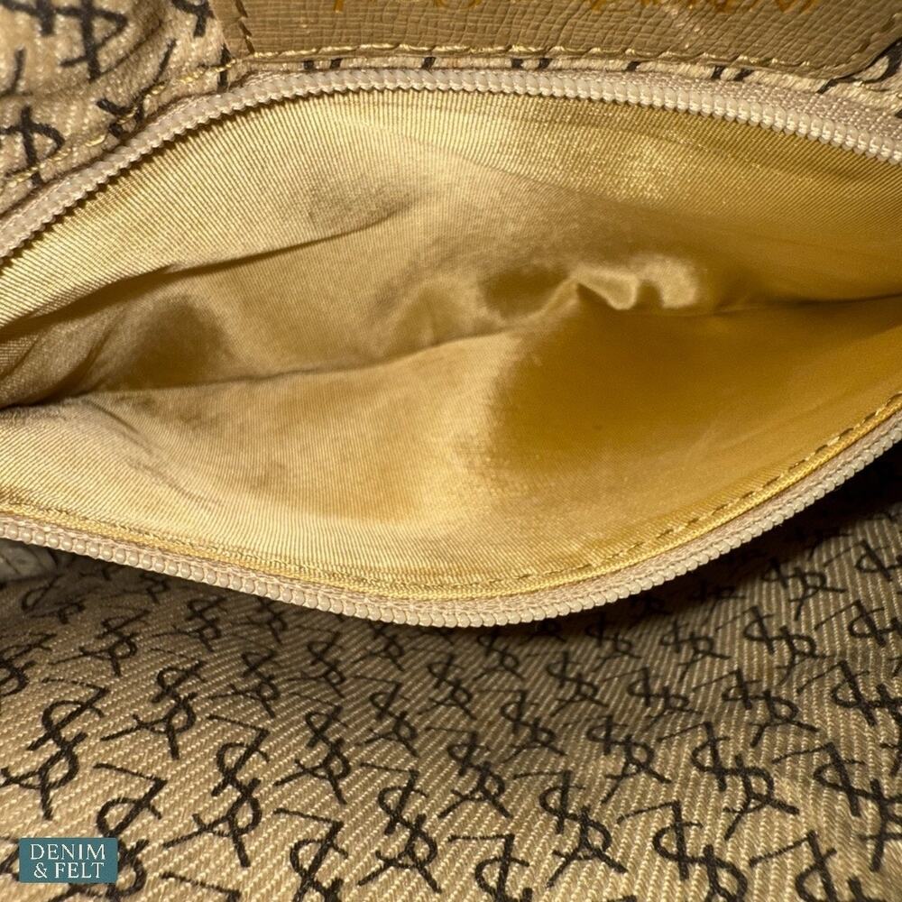Yves Saint Laurent Monogram Giraffe Print Canvas Clutch Makeup Bag Beige Gray - Picture 10 of 12